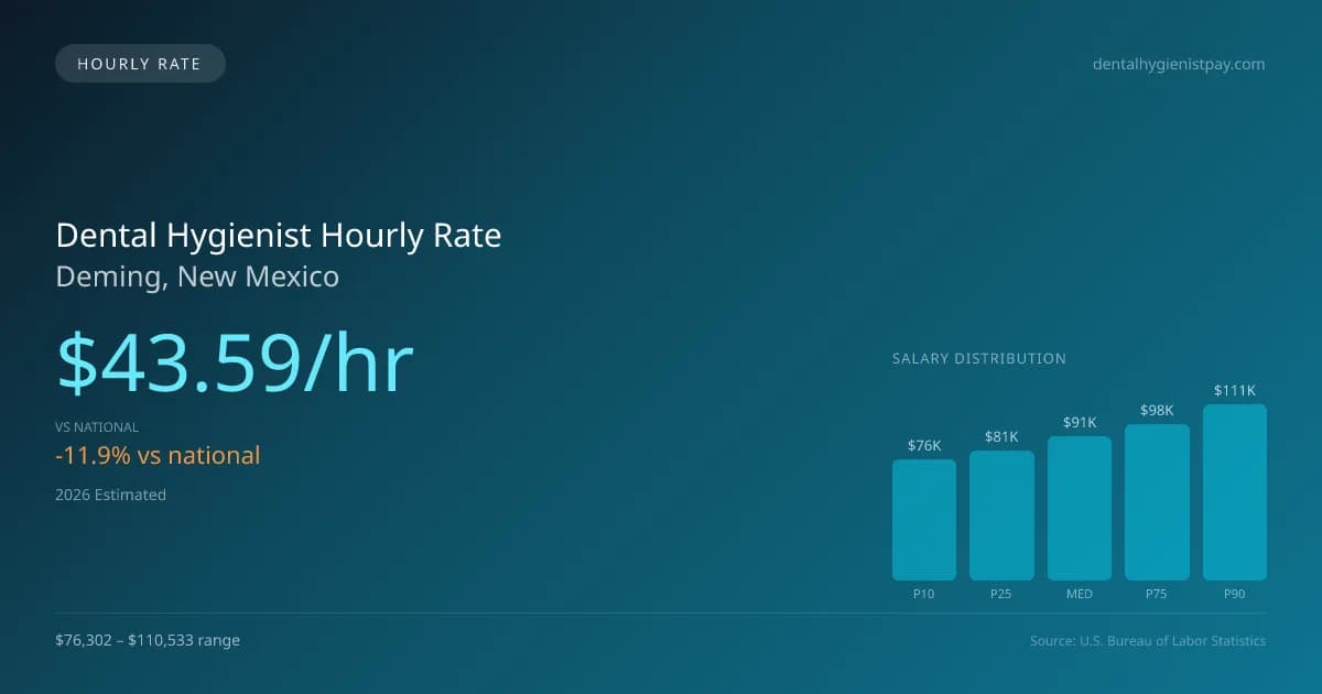 Dental Hygienist Hourly Rate in Deming, NM — 2026 est., based on 2025 BLS